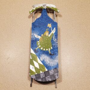 Vintage handpainted handcrafted sled ornament